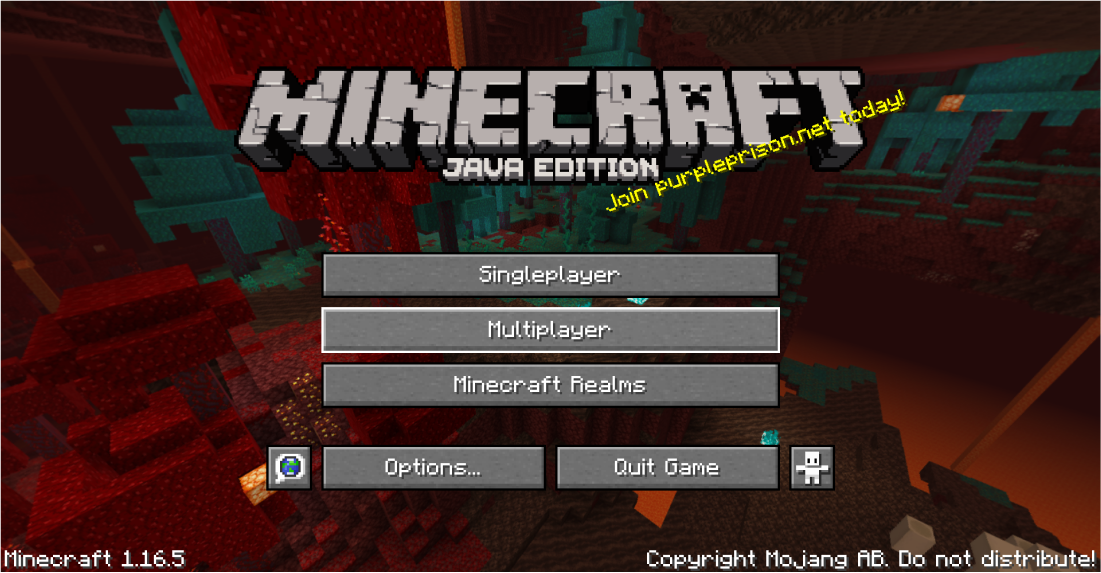 Minecraft home screen